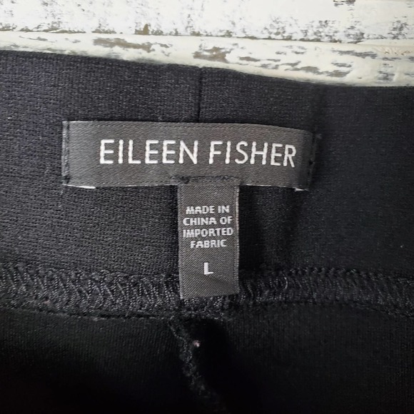 Eileen Fisher Knit Black Women Pants Size Legging Large - Picture 2 of 6